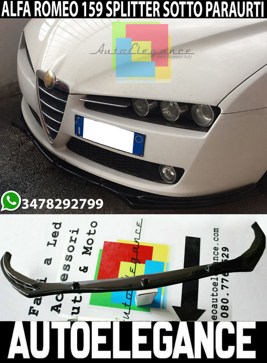 ALFA ROMEO 159 SOTTO PARAURTI ANTERIORE IN ABS NERO SPLITTER AUTOELEGANCERICAMBI