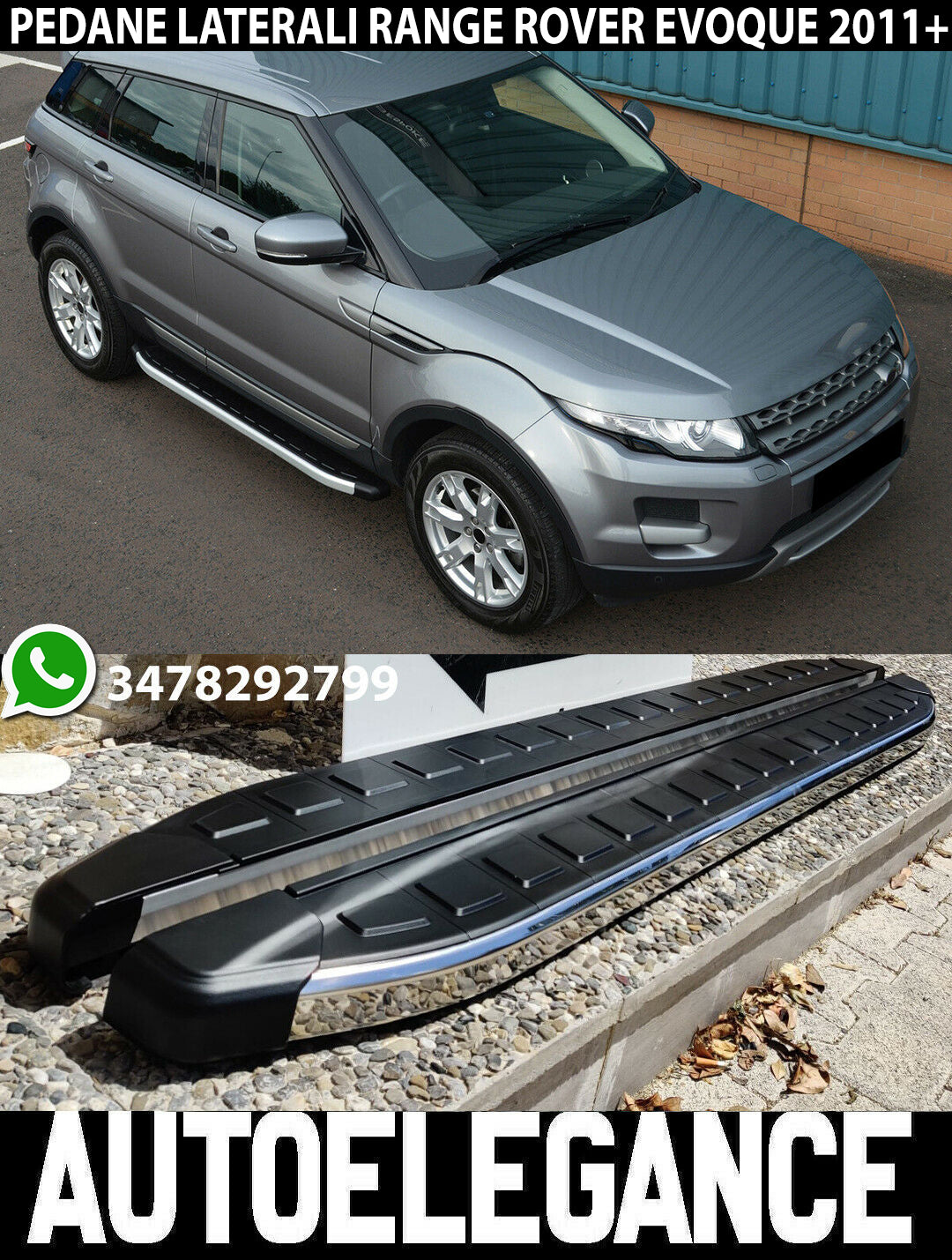 RANGE ROVER EVOQUE 2011+ CHROME DOOR SIDE STEPS