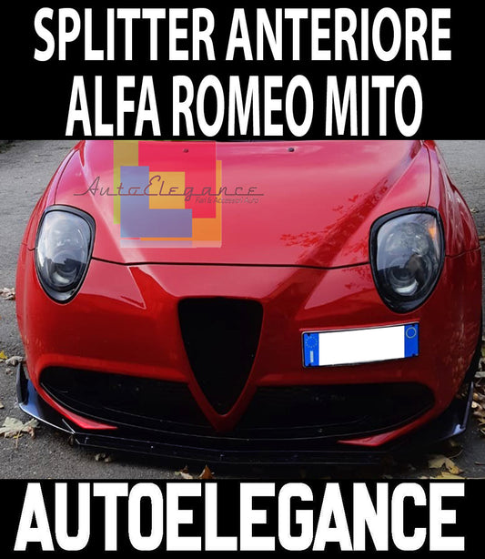 ALFA ROMEO MITO 2008-2020 SOTTO PARAURTI ANTERIORE IN ABS LOOK RS NERO SPLITTER AUTOELEGANCERICAMBI