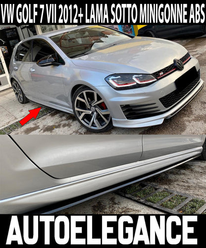 VW GOLF 7 VII 2012-2018 FLAPS UNDER SKIRT ABS / PLASTIC GLOSS BLACK