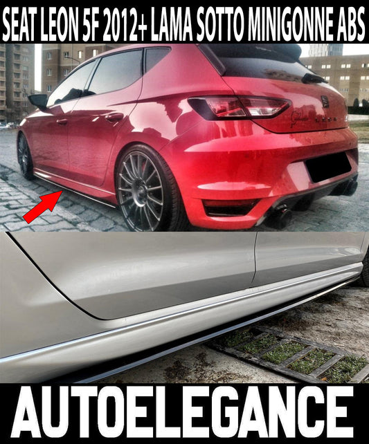 FLAPS SOTTO MINIGONNE LATERALI SEAT LEON 5F MK3 2012+ ABS NERO LUCIDO