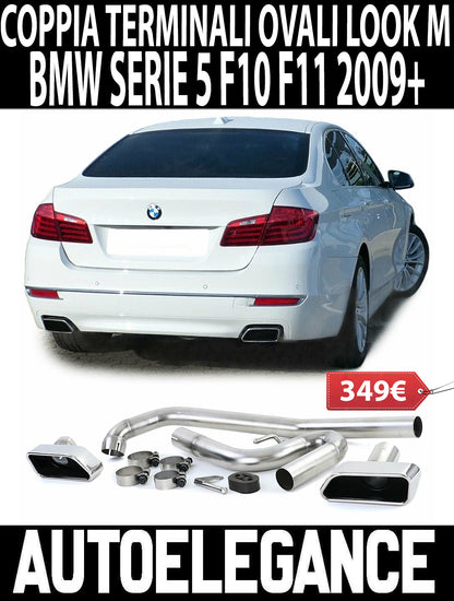 TERMINALI SCARICO COMPLETI PER BMW SERIE 5 F10 F11 INOX M SPORT V8