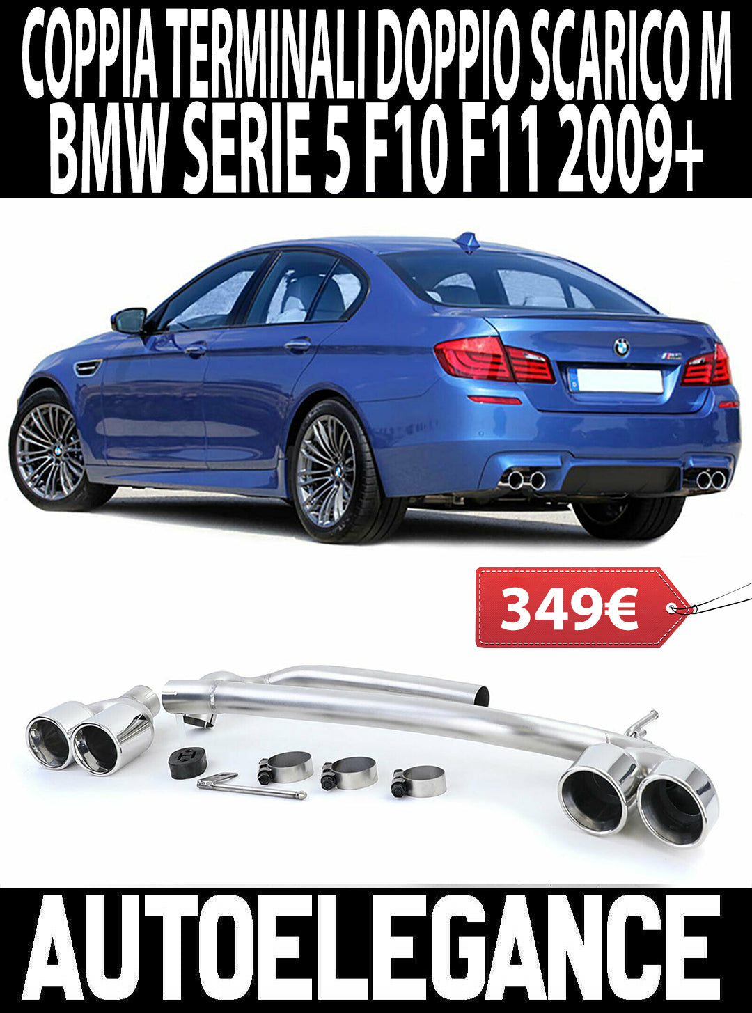 COMPLETE EXHAUST TIPPER FOR BMW 5 SERIES F10 F11 STAINLESS STEEL M SPORT / M5