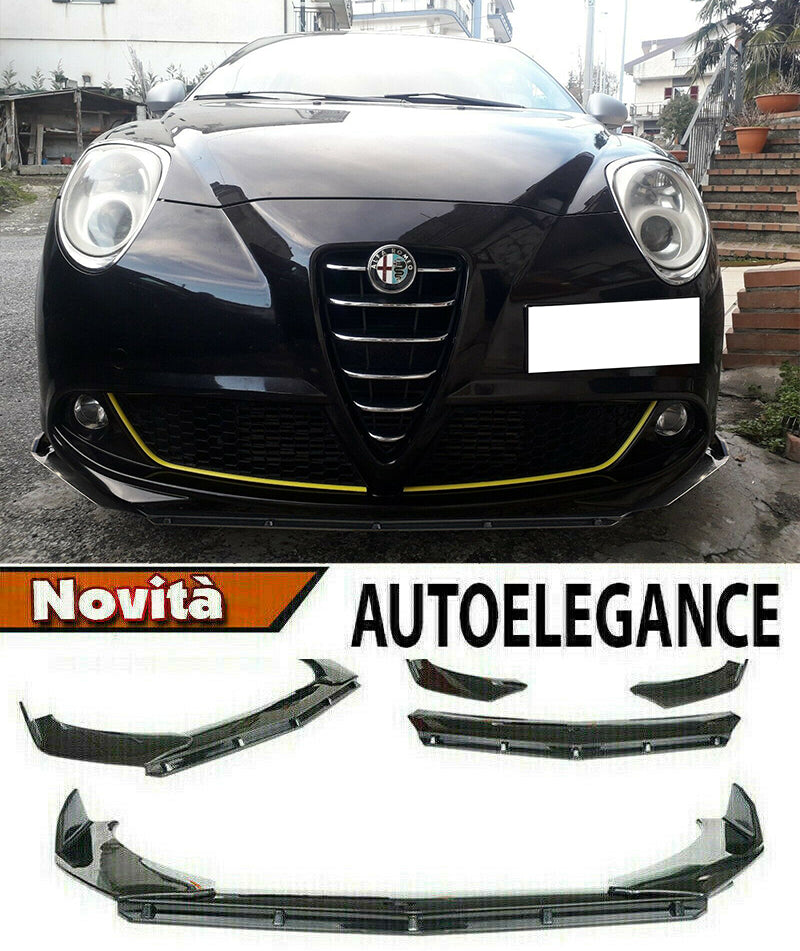 ALFA ROMEO MITO 2008+ SOTTO PARAURTI ANTERIORE IN ABS LOOK RS NERO SPLITTER AUTOELEGANCERICAMBI