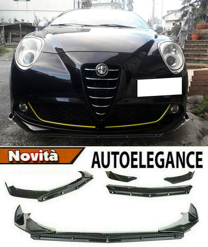 ALFA ROMEO MITO 2008+ SOTTO PARAURTI ANTERIORE IN ABS LOOK RS NERO SPLITTER AUTOELEGANCERICAMBI