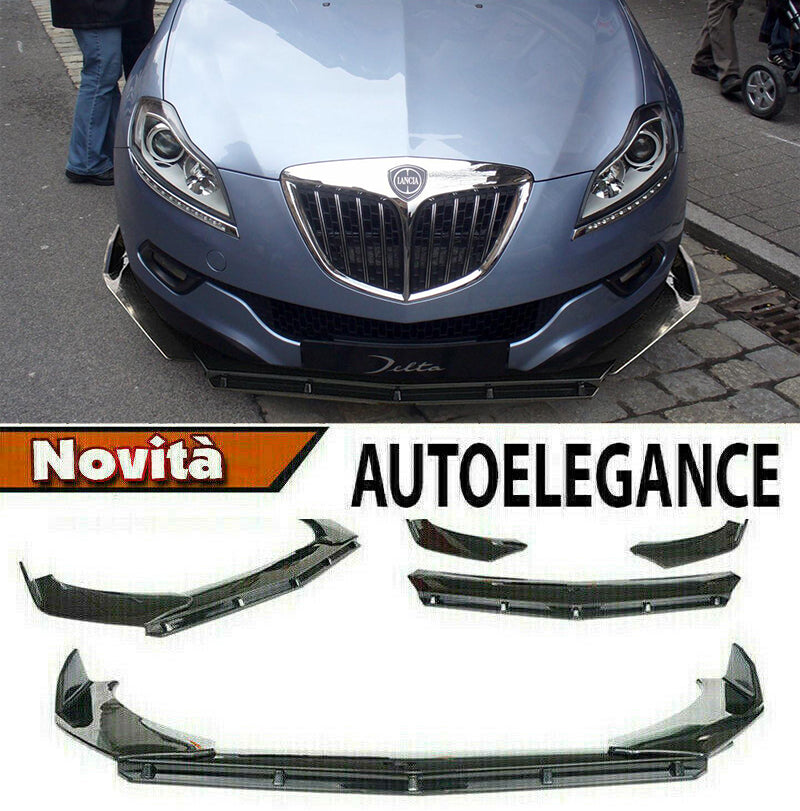 LANCIA DELTA 2008-2014 FRONT BUMPER SPLITTER GLOSSY BLACK RS LOOK - 3P -