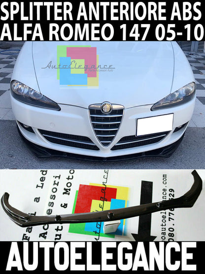 ALFA ROMEO 147 2005-2010 SPLITTER NERO LUCIDO SOTTO PARAURTI ANTERIORE ABS -1- AUTOELEGANCERICAMBI