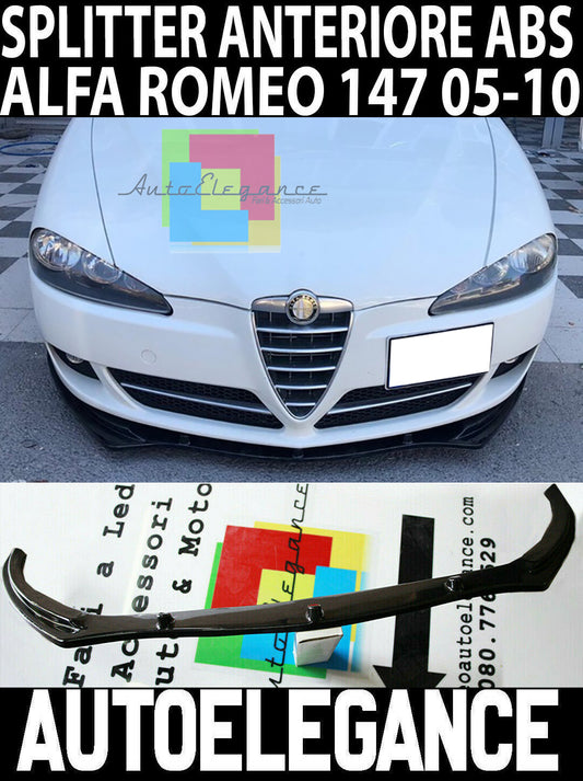 ALFA ROMEO 147 2005-2010 SPLITTER NERO LUCIDO SOTTO PARAURTI ANTERIORE ABS -1- AUTOELEGANCERICAMBI