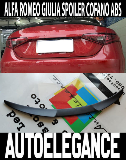 BONNET SPOILER ALFA ROMEO GIULIA 2015+ SPORTY DESIGN IN ABS / PLASTIC