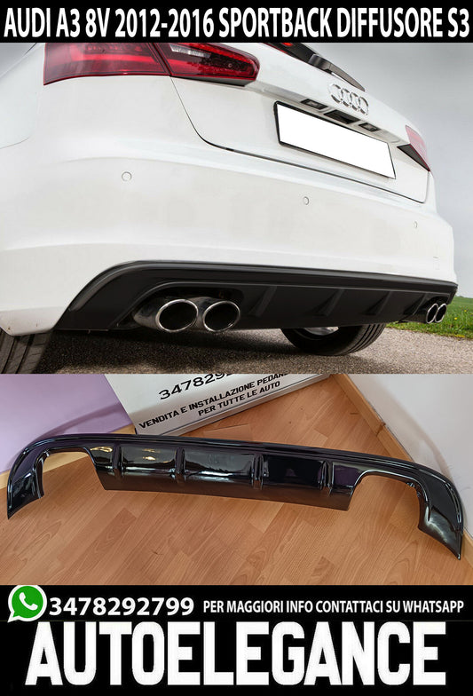 SOTTO PARAURTI AUDI A3 8V SPORTBACK 2012 AL 2015 DIFFUSORE S3