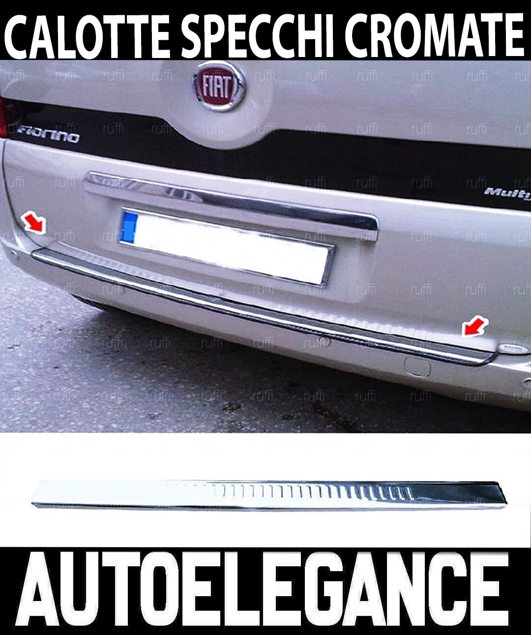 FIAT QUBO FIORINO NEMO BIPPER 2008+ REAR HOOD PROTECTION CHROME MOULDING