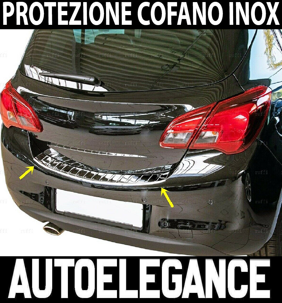 OPEL CORSA E 2014-2019 REAR HOOD PROTECTION STAINLESS STEEL CHROME MOULDING