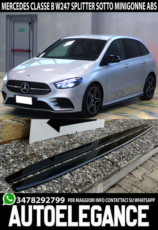 MERCEDES B CLASS W247 SPLITTER UNDER SIDE SKIRTS ABS GLOSS BLACK 0070