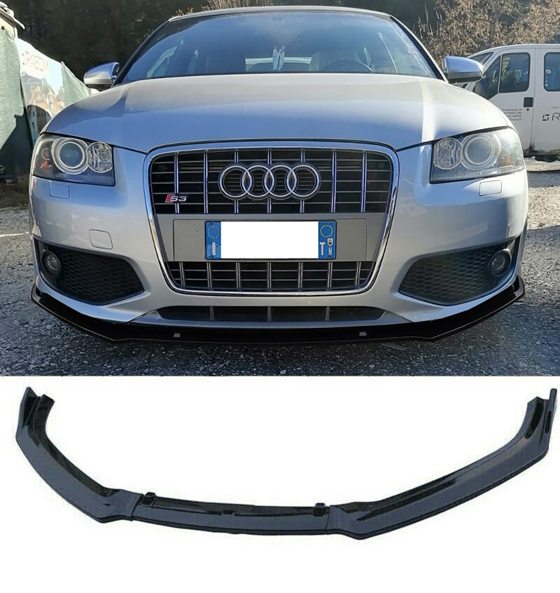 UNDER FRONT BUMPER AUDI A3 8P 2004-2008 S3 RS3 ABS BLACK SPLITTER