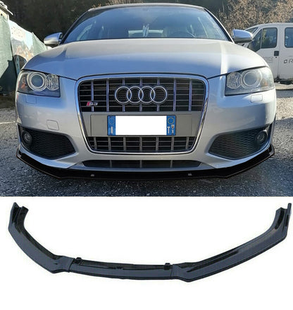 UNDER FRONT BUMPER AUDI A3 8P 2004-2008 S3 RS3 ABS BLACK SPLITTER