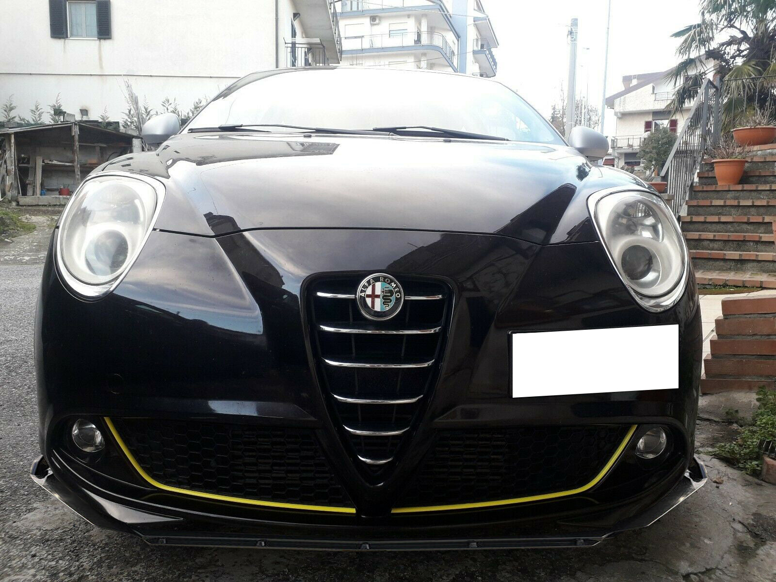 ALFA ROMEO MITO 2008+ SOTTO PARAURTI ANTERIORE IN ABS LOOK RS NERO SPLITTER AUTOELEGANCERICAMBI