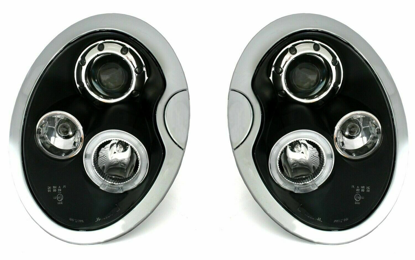 COPPIA FARI NERI ANGEL EYES ALOGENI MINI COOPER R50 AUTOELEGANCERICAMBI
