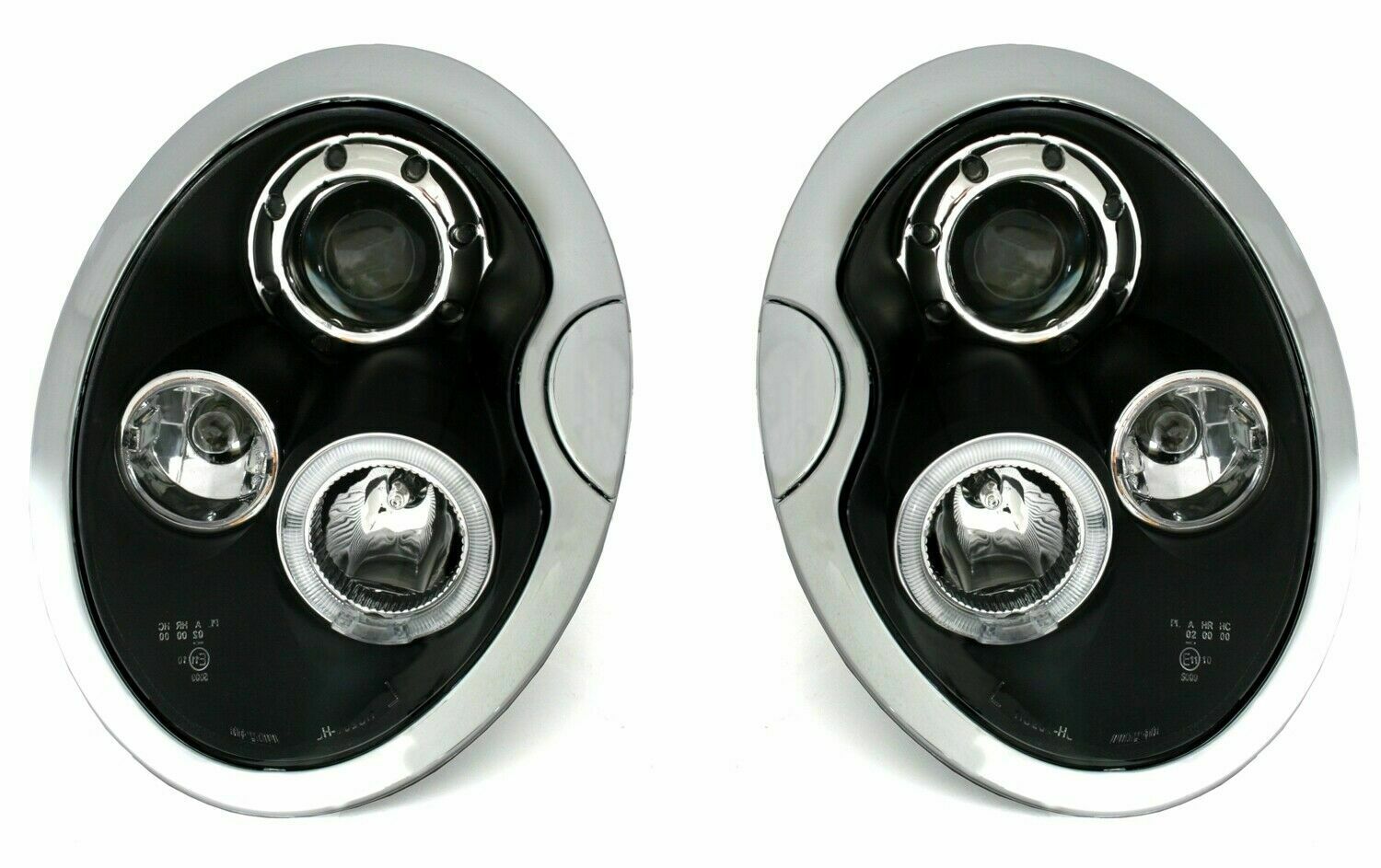 COPPIA FARI NERI ANGEL EYES ALOGENI MINI COOPER R50 AUTOELEGANCERICAMBI