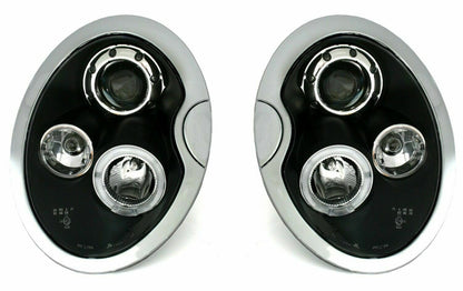 COPPIA FARI NERI ANGEL EYES ALOGENI MINI COOPER R50 AUTOELEGANCERICAMBI