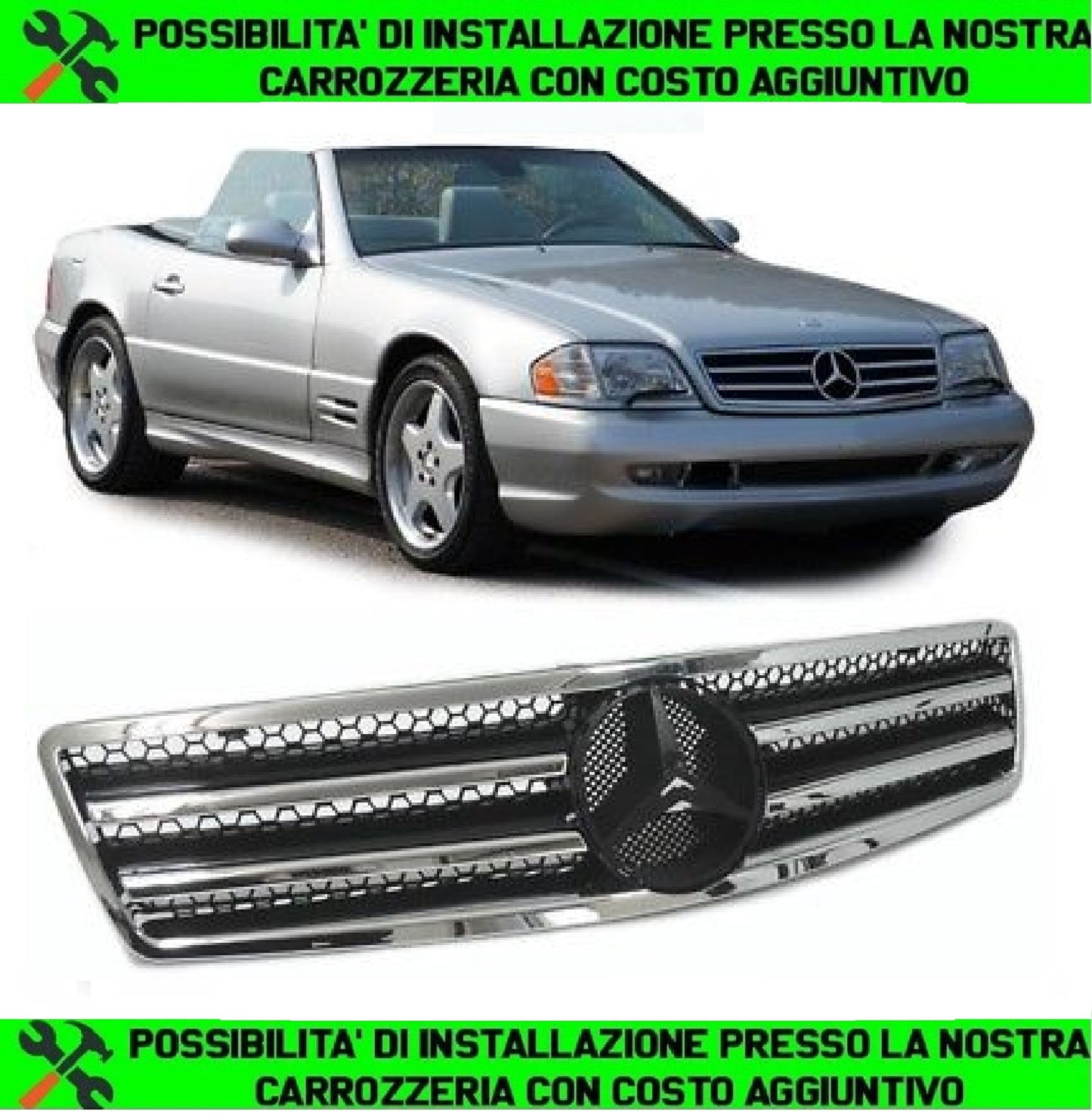 GRIGLIA SPORT NERO/CROMATA PER MERCEDES SL R129