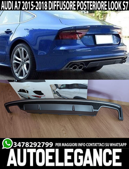 SOTTO PARAURTI PER AUDI A7 4G C7 2015-2018 DIFFUSORE POSTERIORE DESIGN S7 0250