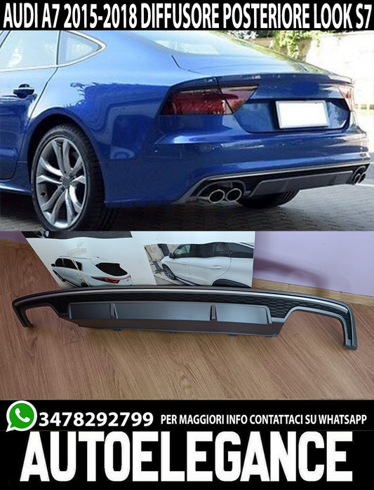 UNDER BUMPER FOR AUDI A7 4G C7 2015-2018 REAR DIFFUSER DESIGN S7 0250