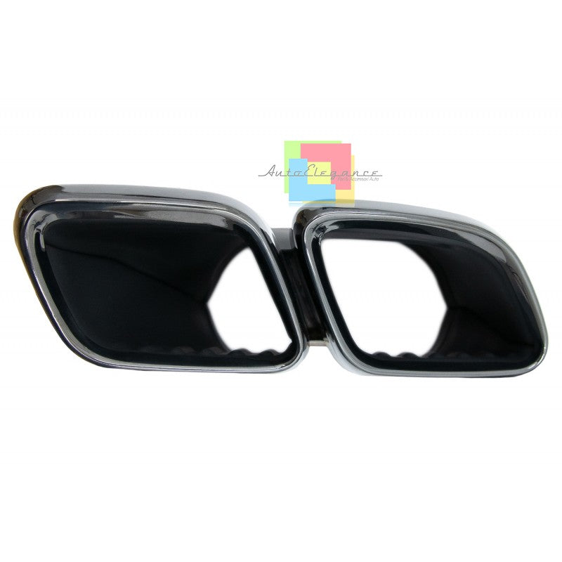 MERCEDES CLASSE C W205 S205 2014-2020 DIFFUSORE POSTERIORE CON TERMINALI LOOK C63S BLACK EDITION