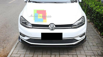 VW GOLF 7 7.5 VII LAMA SOTTO PARAURTI ANTERIORE IN ABS LOOK SPLITTER CARBON LOOK