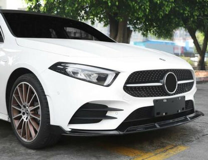 MERCEDES A-CLASS W177 2018+ FRONT BUMPER SPLITTER BLACK AMG A45 BLADE
