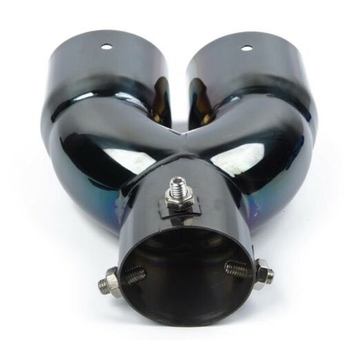 VW GOLF 7 VII EXHAUST TIPPS STAINLESS STEEL GLOSS BLACK RLINE LOOK