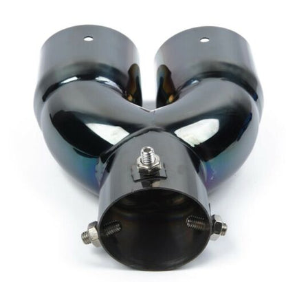 VW GOLF 7 VII EXHAUST TIPPS STAINLESS STEEL GLOSS BLACK RLINE LOOK
