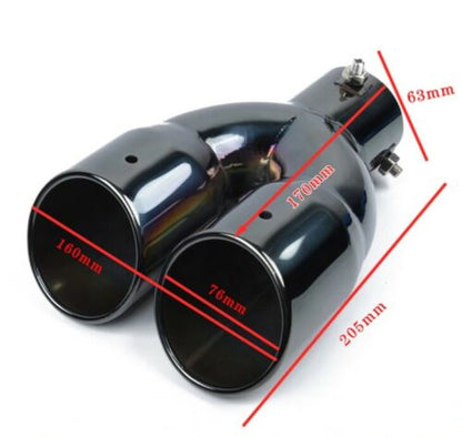 VW GOLF 7 VII EXHAUST TIPPS STAINLESS STEEL GLOSS BLACK RLINE LOOK