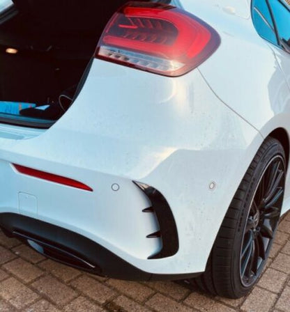 COPPIA FLAPS PER MERCEDES CLASSE A W177 MODANATURE PARAURTI POSTERIORE NERO AUTOELEGANCERICAMBI