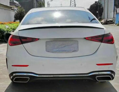 MERCEDES C W206 SEDAN REAR SPOILER ON THE HOOD AMG LOOK IN GLOSSY BLACK ABS