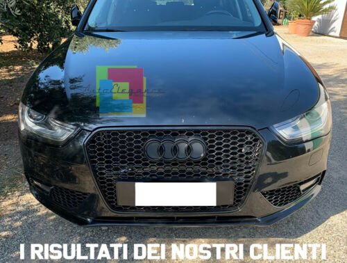 AUDI A4 B8 2012-2015 GRIGLIE FENDINEBBIA PER PARAURTI SLINE NIDO D'APE RS4 NERO AUTOELEGANCERICAMBI