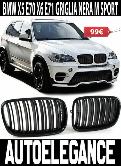 GRIGLIA SPORTIVA NERO-LUCIDA BMW X5 E70 X6 E71 DAL 2006 IN POI