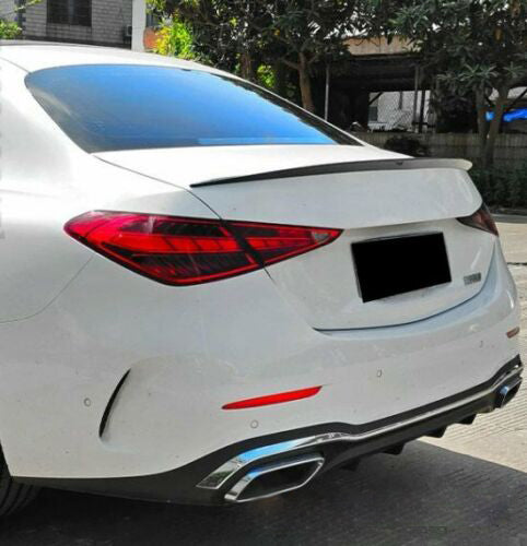 MERCEDES C W206 SEDAN REAR SPOILER ON THE HOOD AMG LOOK IN GLOSSY BLACK ABS