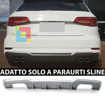 SOTTO PARAURTI AUDI A3 8V SPORTBACK 2016 IN POI DIFFUSORE PARAURTI SLINE
