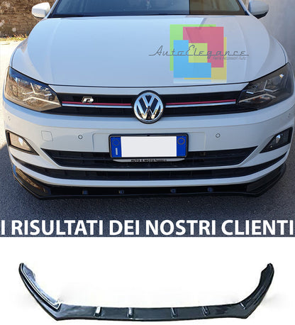 VW POLO AW1 2018+ SOTTO PARAURTI ANTERIORE ABS LAMA NERO LUCIDO SPLITTER