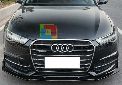 SPLITTER AUDI A6 4G 2015+ LAMA SOTTO PARAURTI ANTERIORE IN ABS NERO LUCIDO 0192