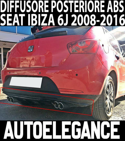 SEAT IBIZA 6J 2008-2016 5 PORTE DIFFUSORE POSTERIORE FR LOOK NERO ABS / PLASTIC