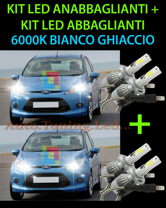 KIT LED LAMPADE ABBAGLIANTI & ANABBAGLIANTI PER FORD FIESTA MK7 2008+ -.