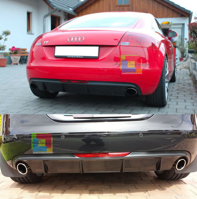 DIFFUSORE SOTTO PARAURTI POSTERIORE PER AUDI TT 8J 2006-2014 DOPPIA USCITA .-