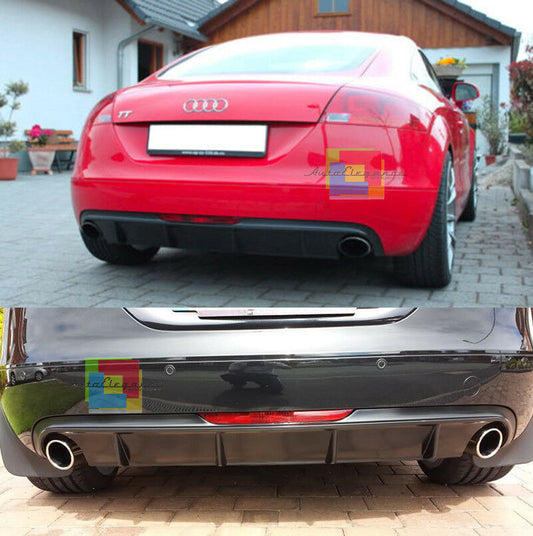 DIFFUSORE SOTTO PARAURTI POSTERIORE PER AUDI TT 8J 2006-2014 DOPPIA USCITA .-