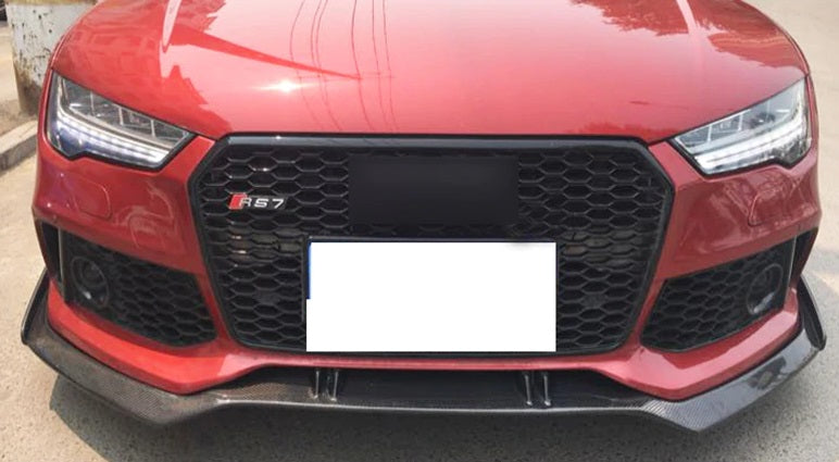 AUDI A7 2010-2017 SPOILER SOTTO PARAURTI ANTERIORE NERO ABS LOOK RS7 AUTOELEGANCERICAMBI