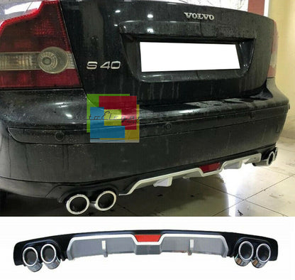 VOLVO S40 SOTTO PARAURTI POSTERIORE DIFFUSORE QUATTRO TERMINALI ABS -