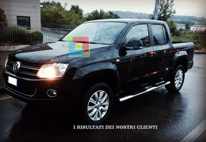 PEDANE ADATTE PER VW AMAROK 2010+ TUBI SOTTOPORTA LATERALI IN ACCIAIO INOX