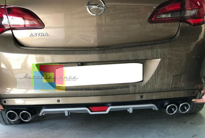 SOTTO PARAURTI POSTERIORE OPEL ASTRA J 2009+ DIFFUSORE QUATTRO TERMINALI ABS -