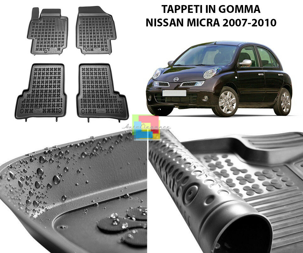 NISSAN MICRA 2007-2010 TAPPETINI AUTO IN GOMMA - TAPPETI TOP QUALITA -1-