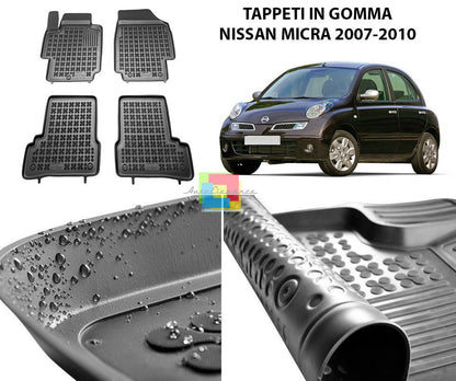 NISSAN MICRA 2007-2010 TAPPETINI AUTO IN GOMMA - TAPPETI TOP QUALITA -1-